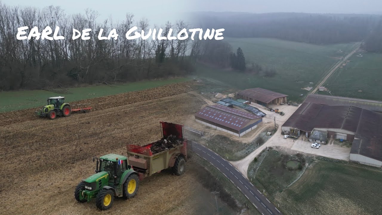 Journée à l'EARL de la Guillotine (fumier, labour)
