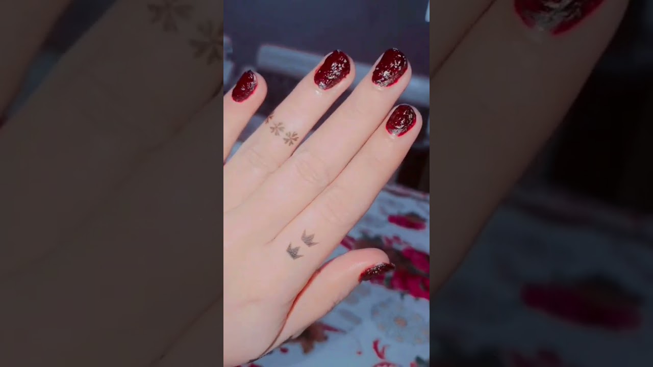 Red colour Nails Arq Mehndi #memes #shorts #stickers