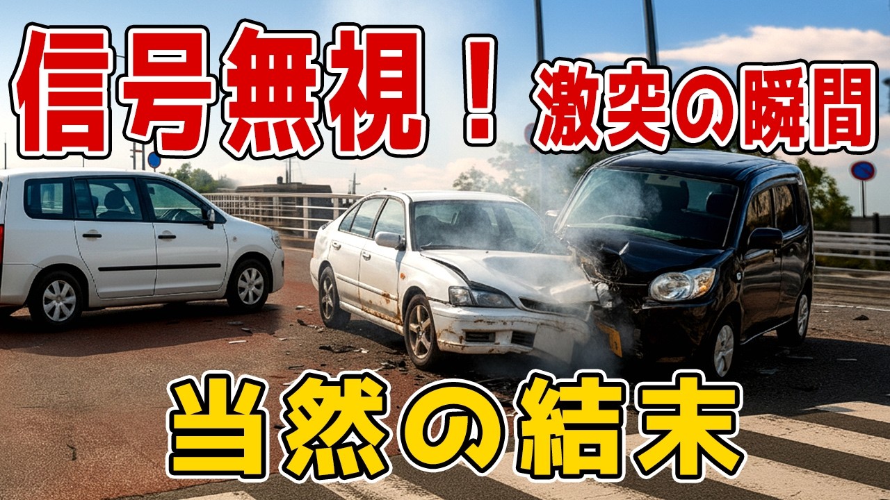 【DQNドラレコ】高速で横転、信号無視で激突…。目の前で軽が壁に激突し横転する、悪夢の一部始終。DQNたちの「確認不足」が招いた悲劇の瞬間まとめ。