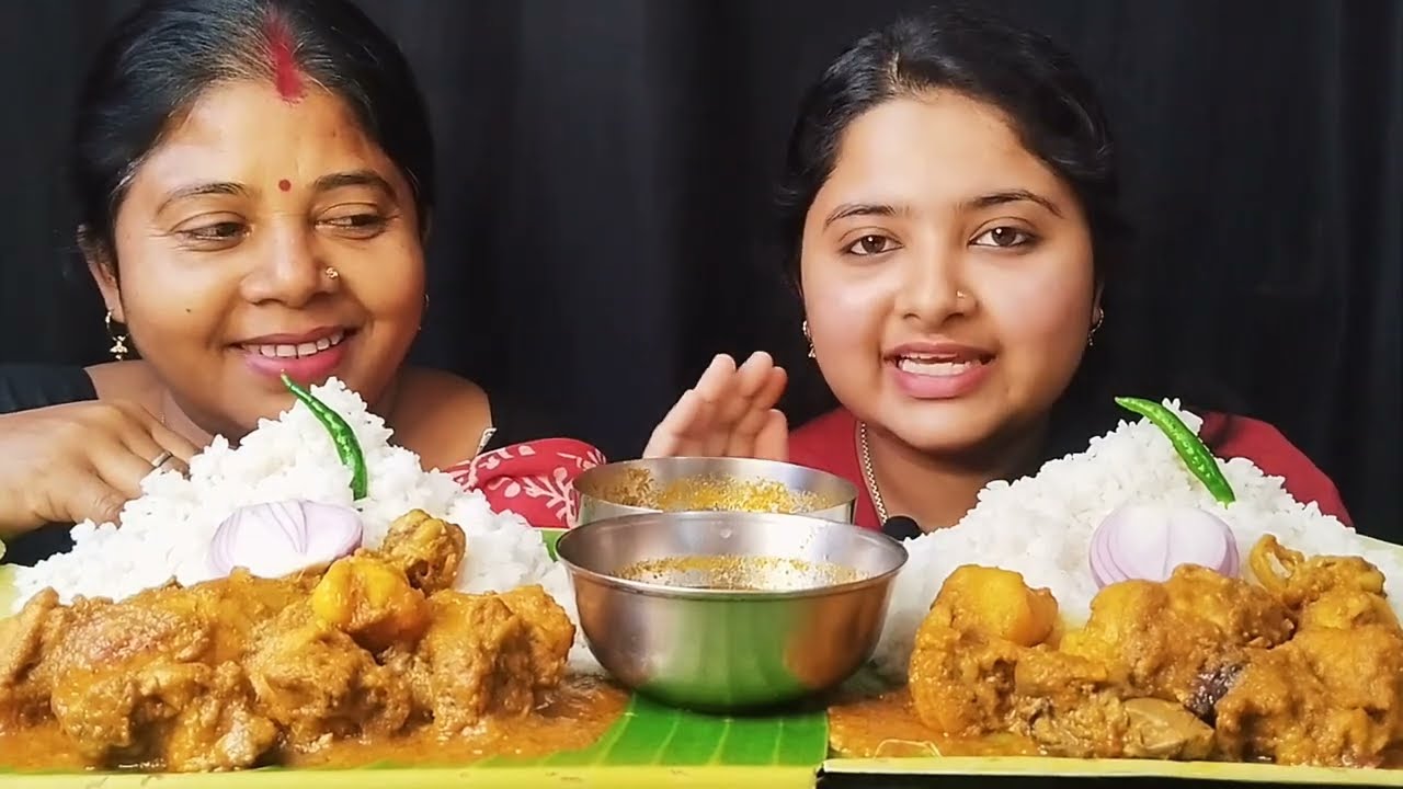 BIGBITES,EATING RICE,CHICKEN CURRY | মুরগির লাল ঝোল🥵🔥| BENGALI FOOD | EATING CHALLENGE | EATING SHOW
