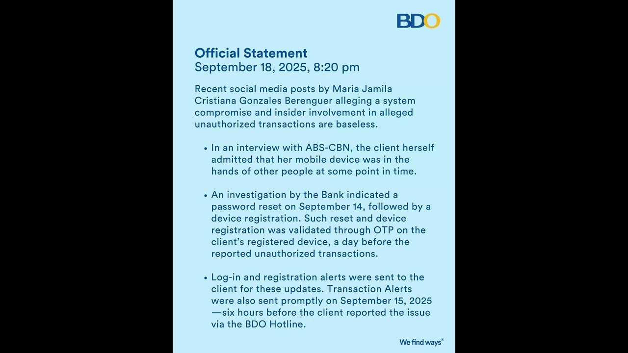 BDO Denies Insider Role in Content Creator&rsquo;s Lost Funds
