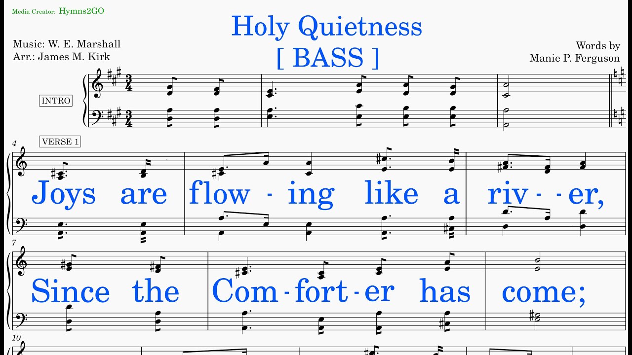 Holy Quietness (Marshall - Ferguson) [v2] Bass