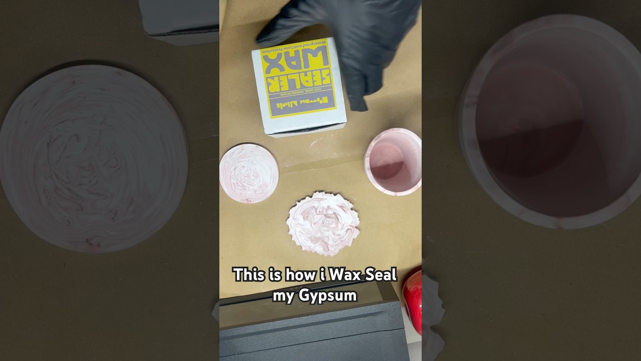 How to Wax Seal a Gypsum Pot #music #calmdown #smallbusiness #gypsum  #viralvideo #handmade #art