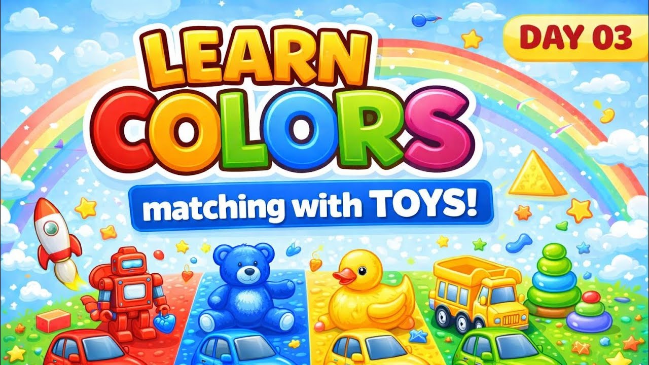 🎨 Day 03 | Color Matching with Toys 🔴🟦 | Learn Colors for Kids