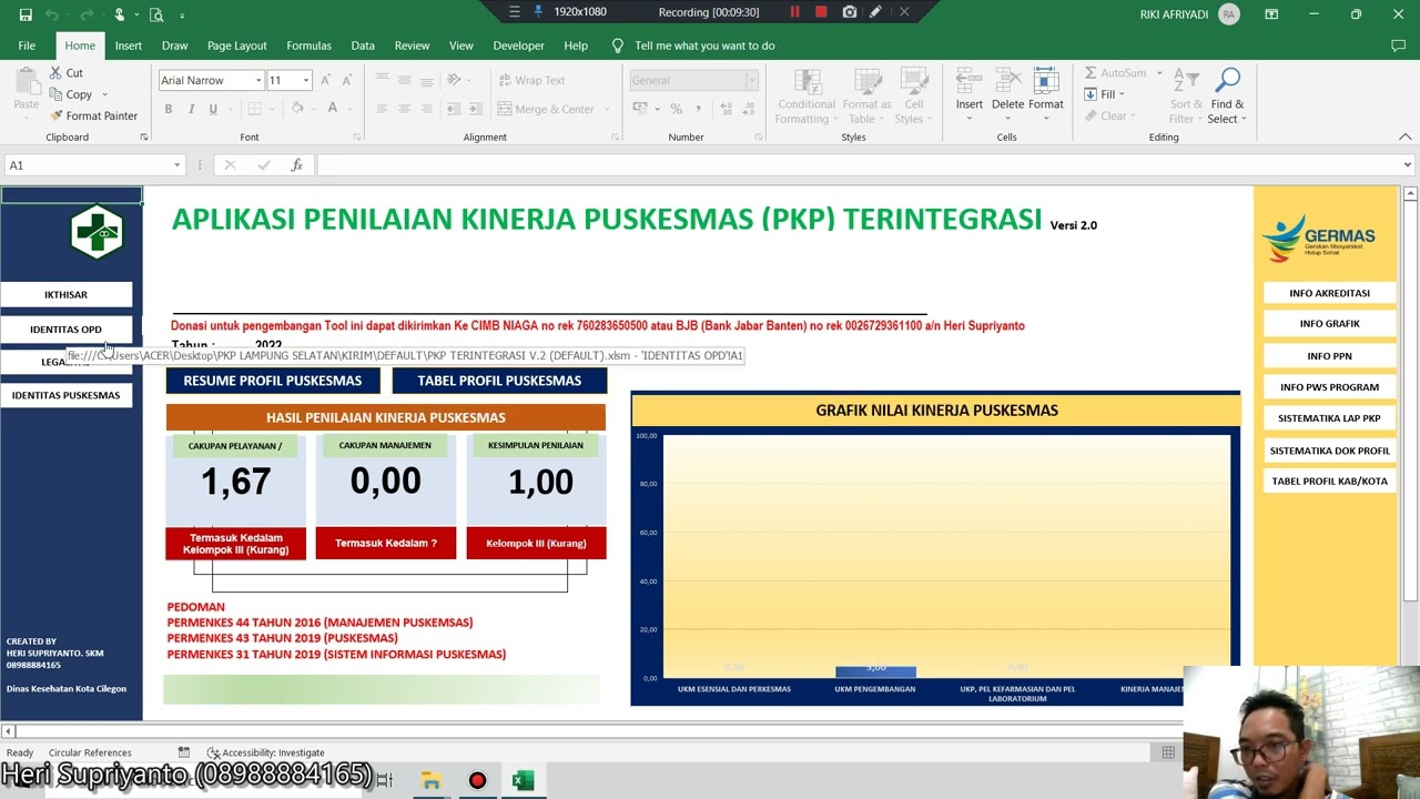 UPDATE TOOL APLIKASI PENILAIAN KINERJA PUSKESMAS (PKP) TERINTEGRASI.