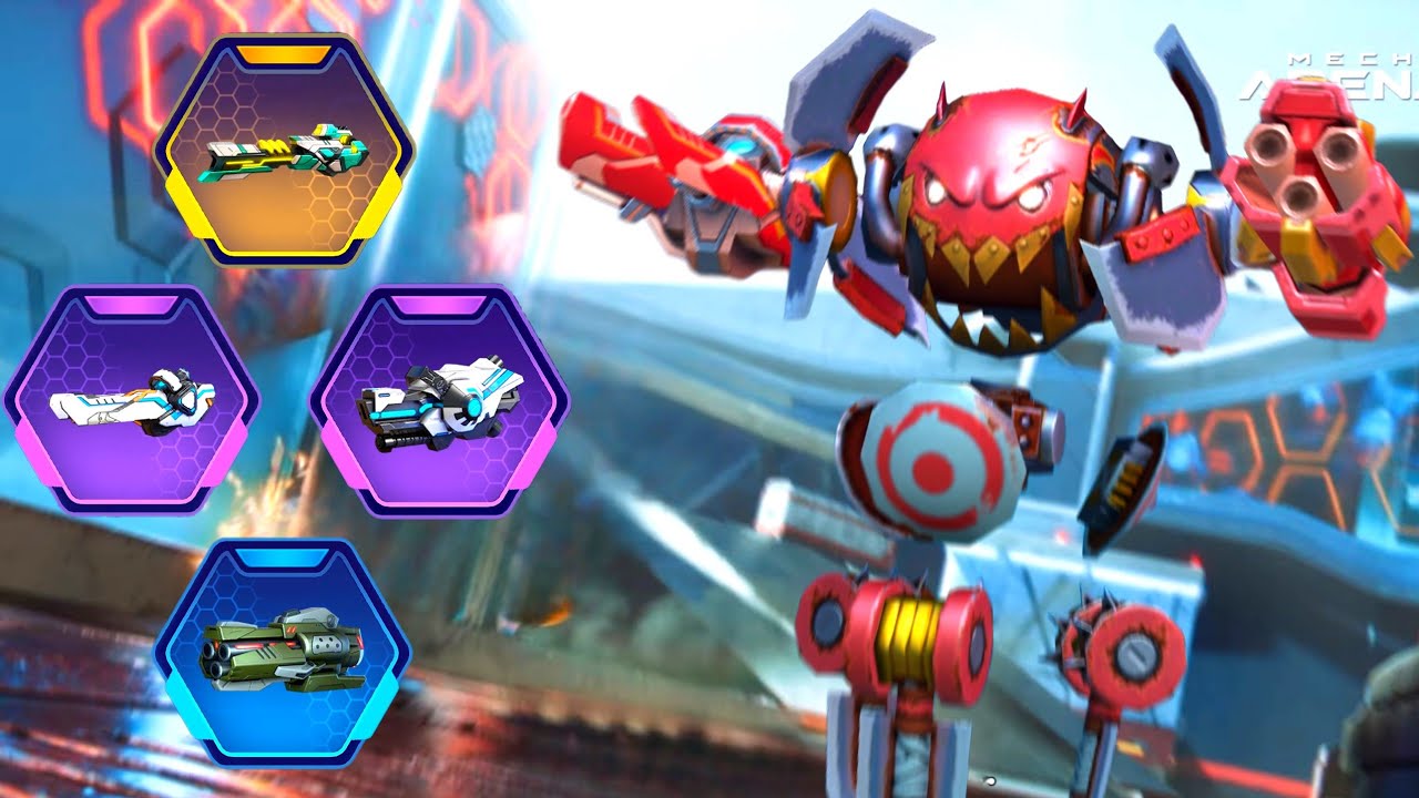 Surge - Arc Torrent 12 - Fragment Gun 12 - EM Rifle 12 - Stasis Beam 12- Mech Arena Robots