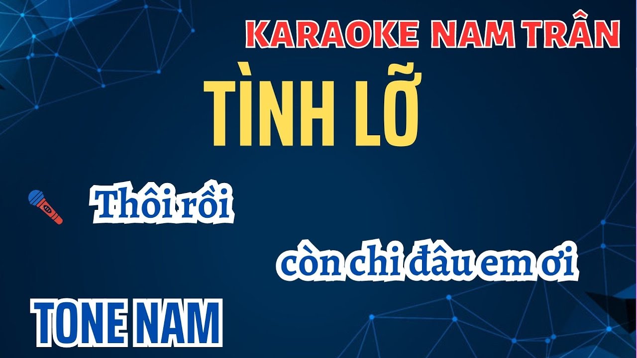 Karaoke Tình Lỡ Tone Nam | Nam Trân