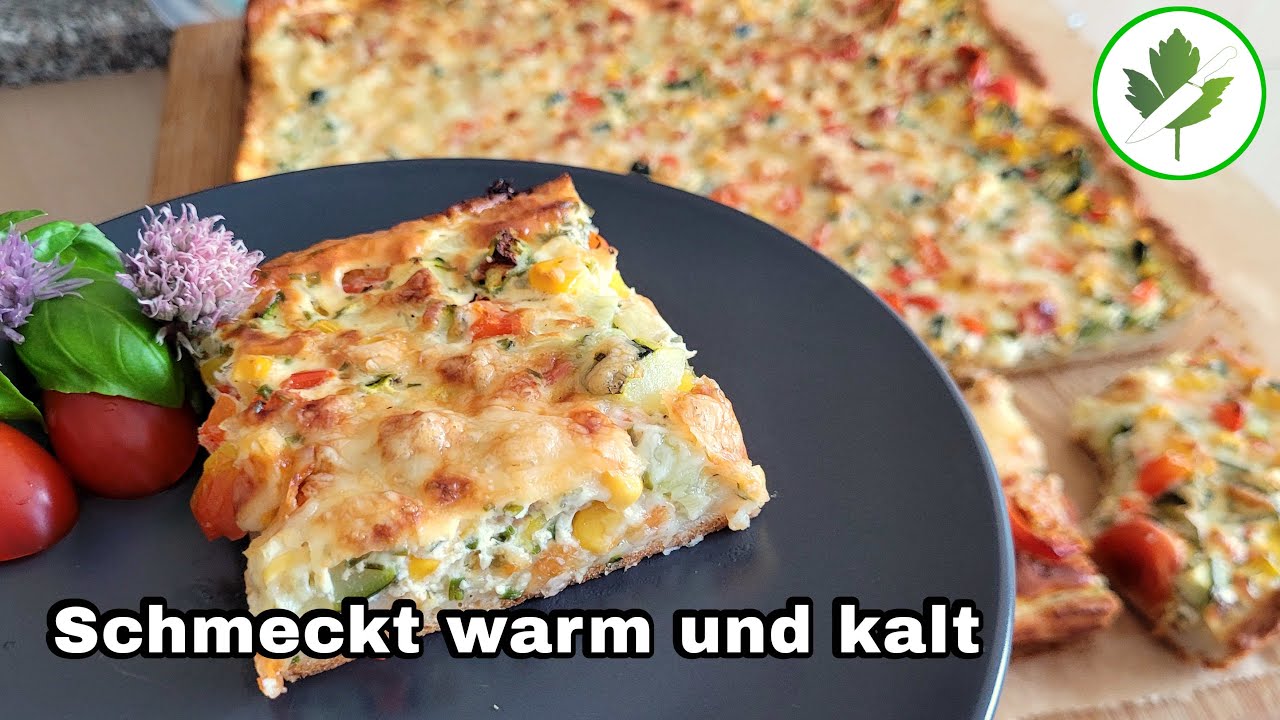 Gemüsekuchen vom Blech - Perfekt zum Mitnehmen - schmeckt warm und kalt