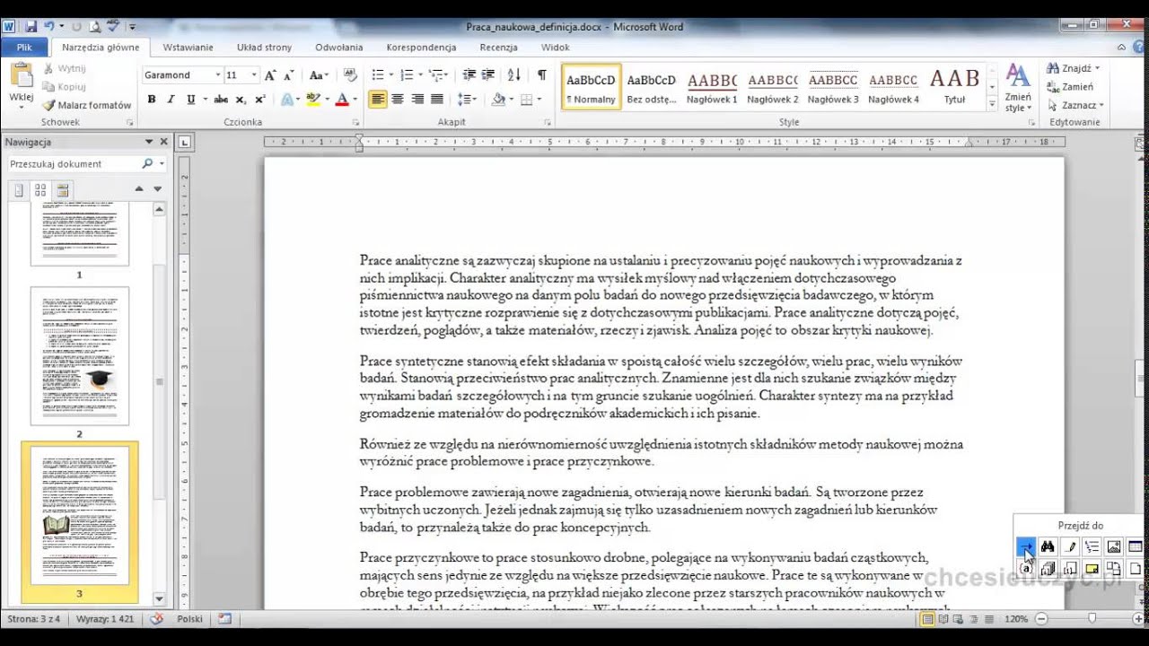 Kurs Microsoft Word 2010 Podstawowy - [lekcja #1.3] - Okienko nawigacji