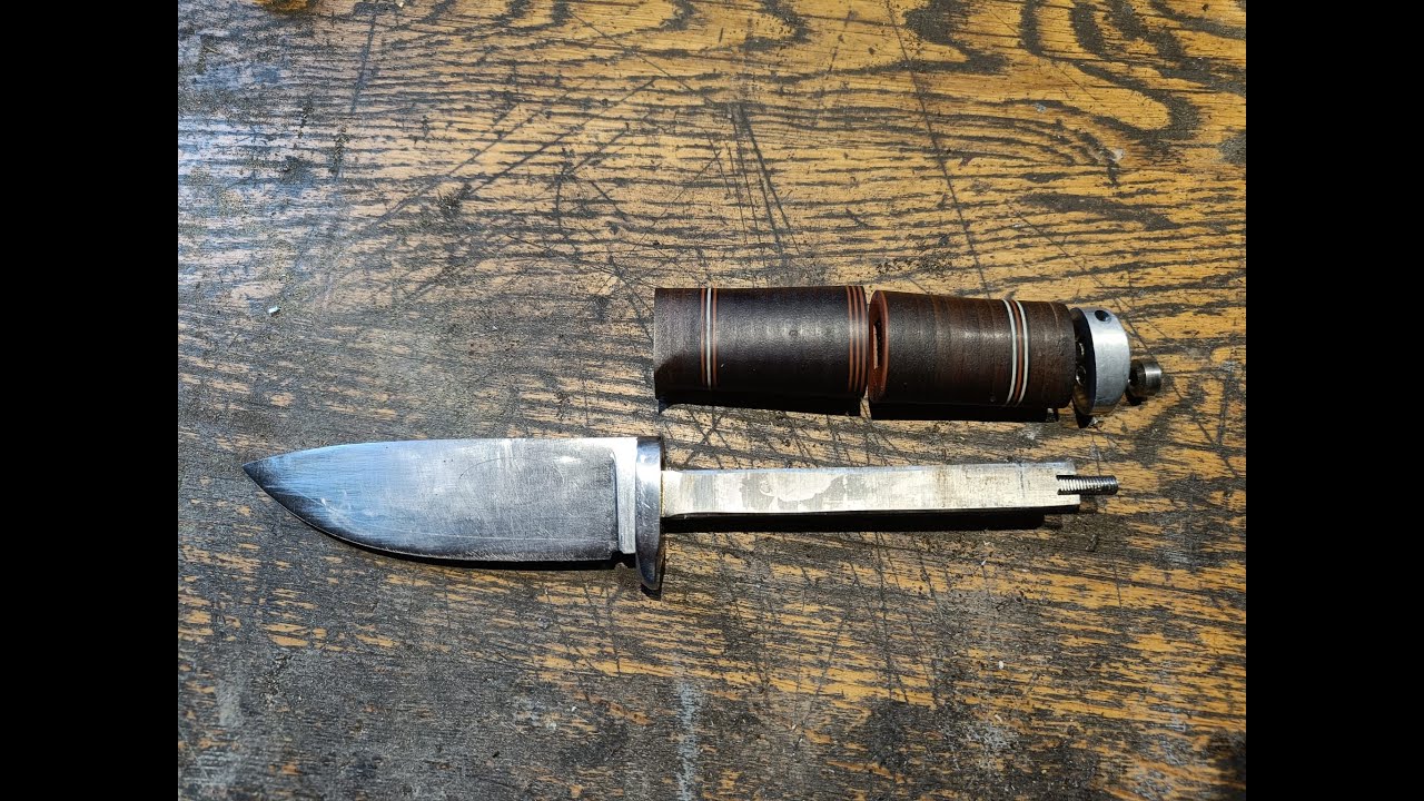 Fallkniven Idun NL5 :Removing the leather handle, making a traditional beech handle See description