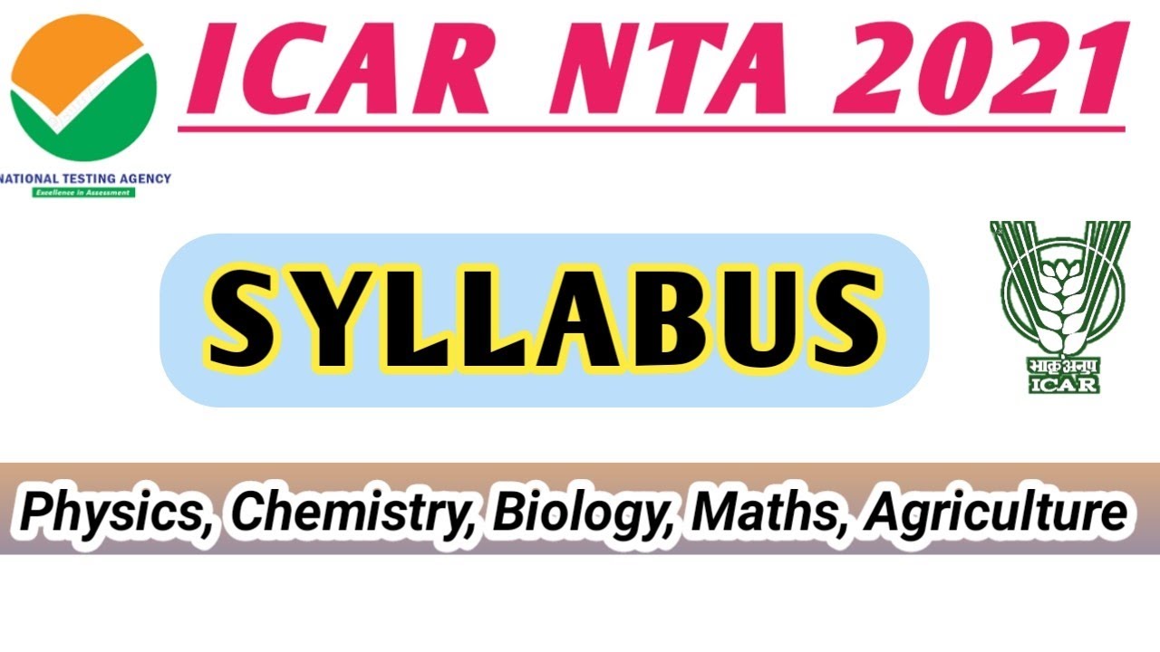 Icar syllabus 2021 | icar nta syllabus 2021 hindi | icar syllabus for bsc agriculture |icar syllabus