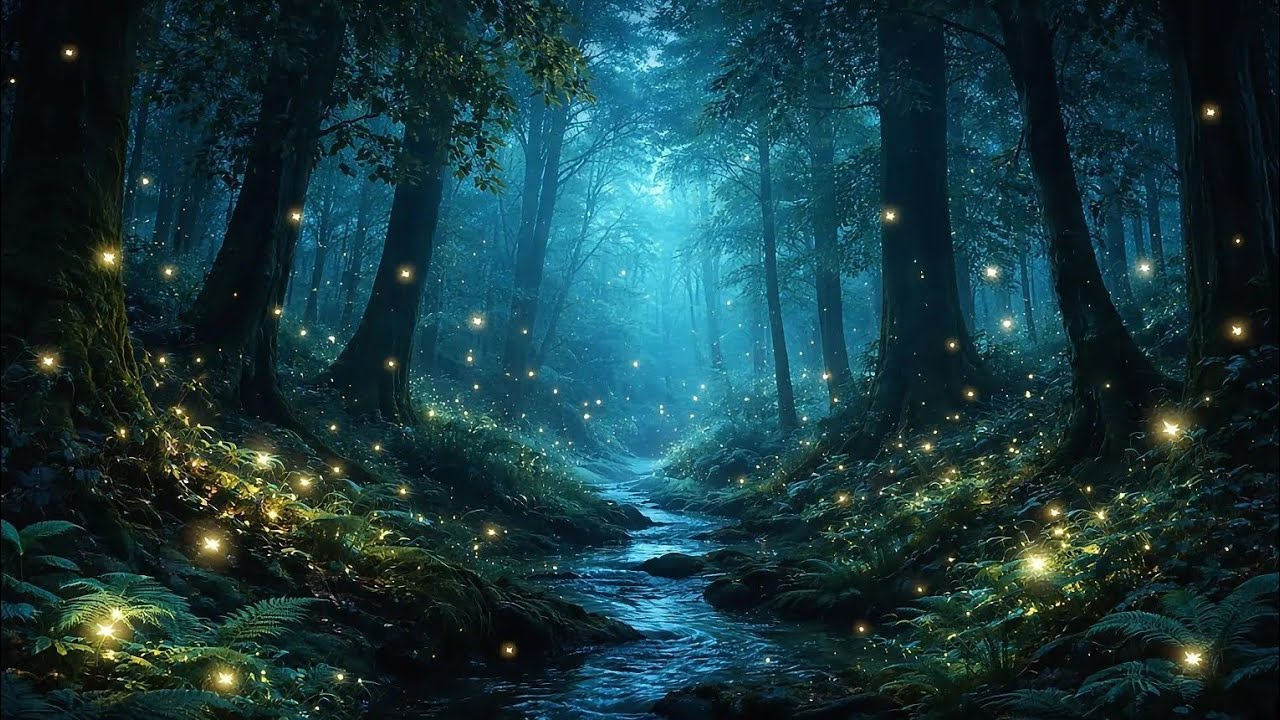 Sleep Instantly 🌙 Deep Forest Night & Gentle Stream | 3 Hours No Music