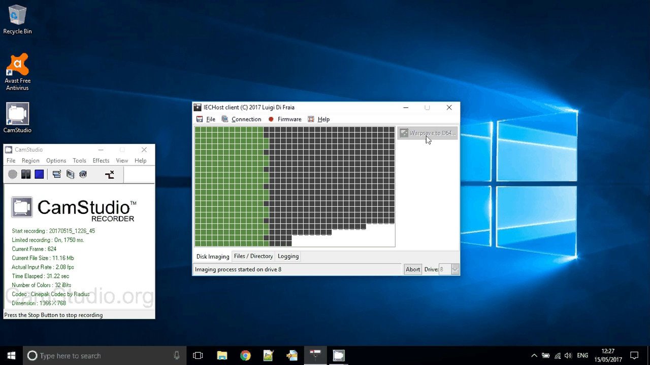 How to backup Commodore 64 floppy disks to D64 files using IECHost and a Commodore 1541 drive