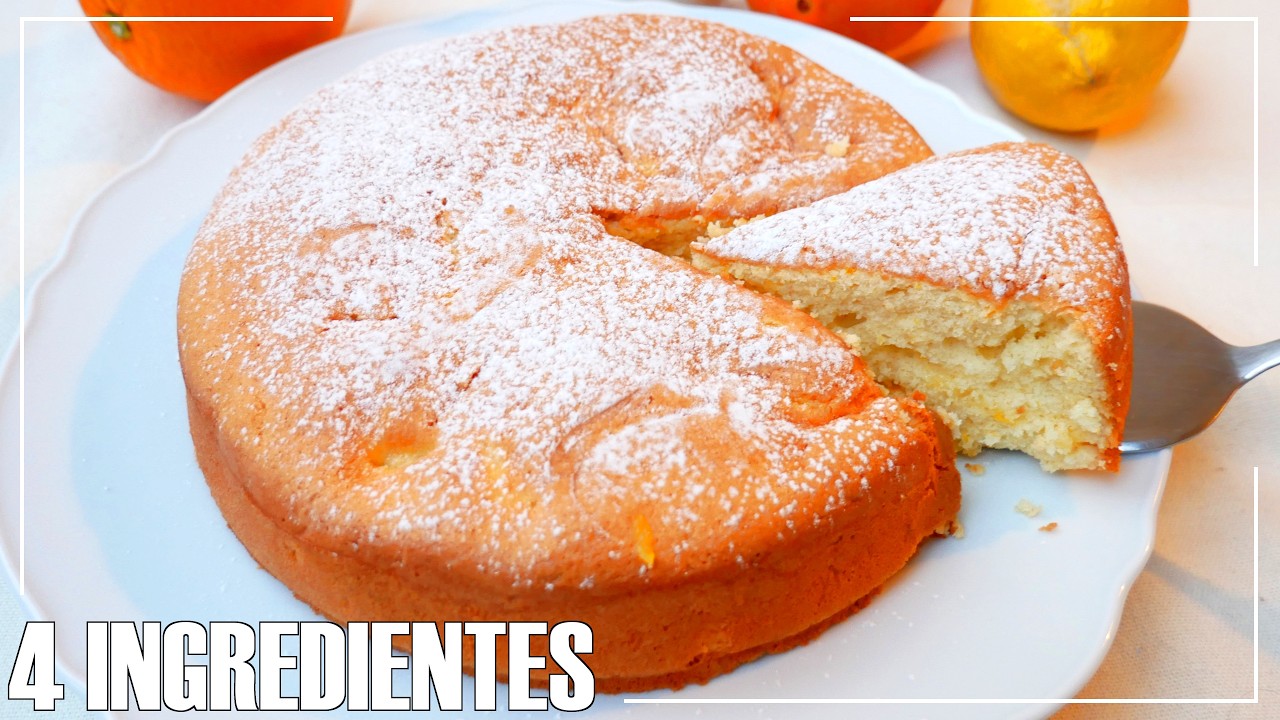 La TARTA de NARANJA Italiana M&aacute;s F&aacute;cil y Deliciosa (4 Ingredientes y ESPONJOSA)