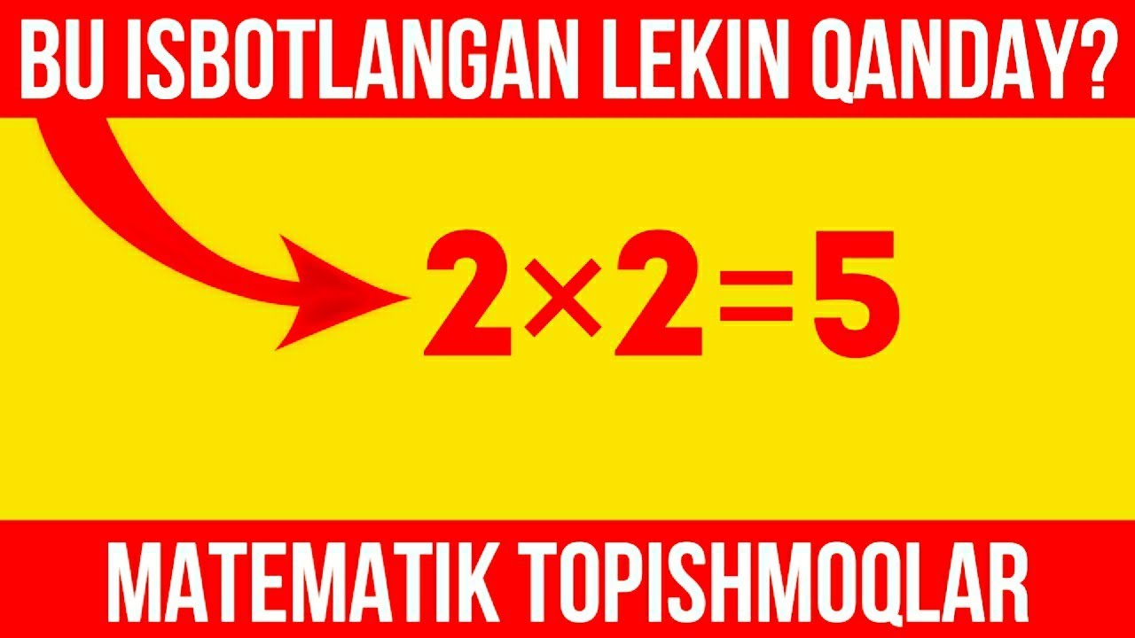 MATEMATIK TOPISHMOQLAR // ANIQ TOPA OLMAYSIZ!