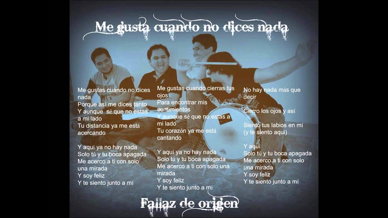 Me gustas cuando no dices nada  - Fallaz de origen