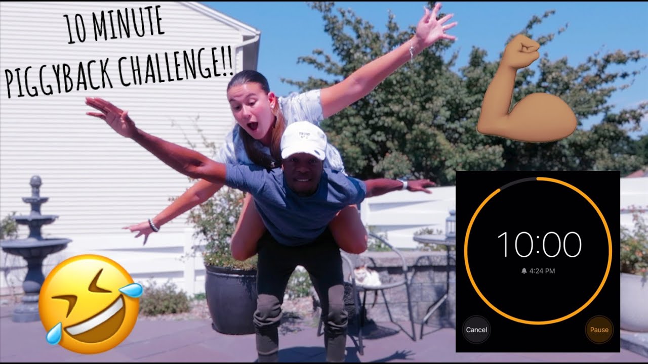 10 MINUTE PIGGYBACK CHALLENGE COUPLES EDITION PART 1💪🏽🐷🤣⏰ **LIFT AND CARRY CHALLENGE**