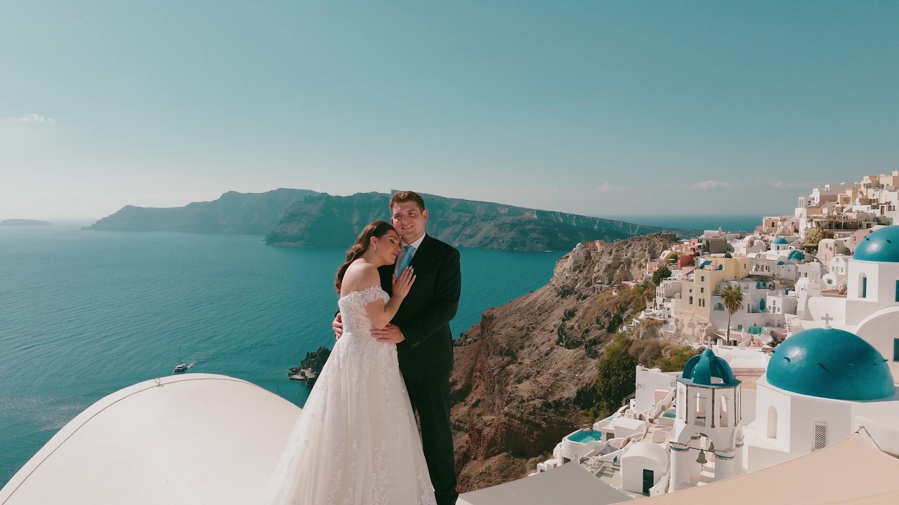 Romantic Cinematic Wedding Highlight Film Santorini