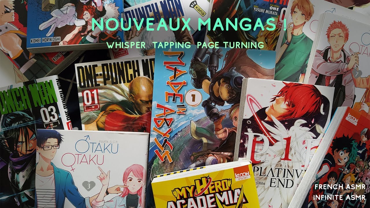 ASMR fr - Nouveaux mangas ! (whisper, tapping, page turning)