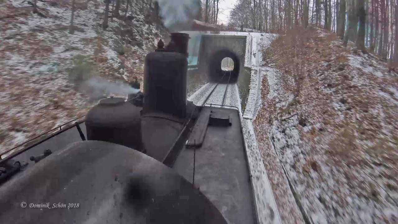 Mikulášská jízda Liberec - Kryštofovo Údolí / Pohled na trať z parní lokomotivy  310.0134