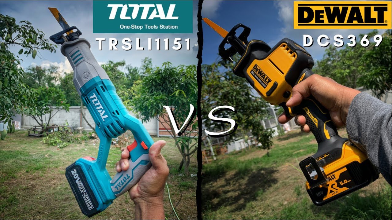 ทดสอบเลื่อยชักไร้สาย DEWALT DCS369 vs TOTAL TRSLI1151 ตัดไม้และเหล็ก