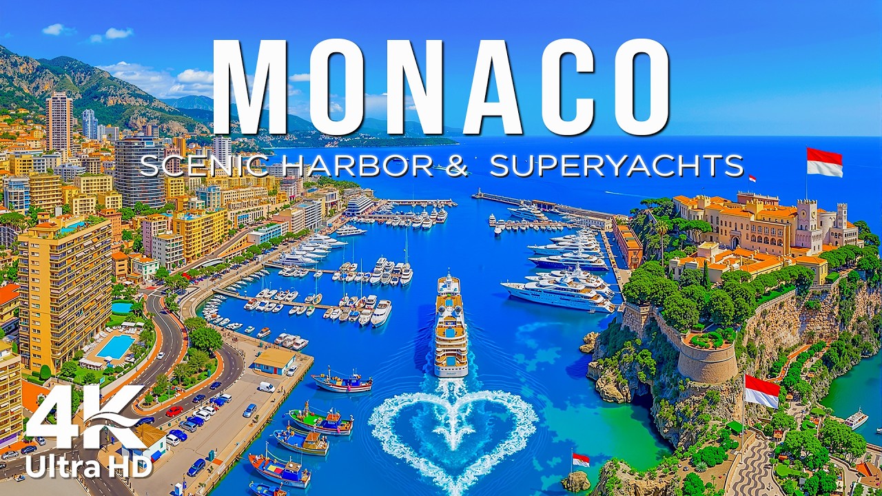Monaco 4K Drone Footage UHD | Luxury Harbor Views, Golden Coast & Mediterranean Charm