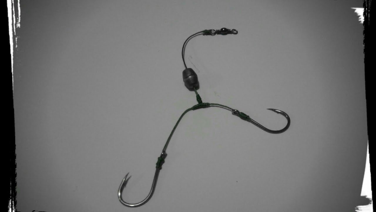 Cara rangkai 2 mata kail GALATAMA posisi TIMAH normal, diatas cabang || How to tie a double hook rig