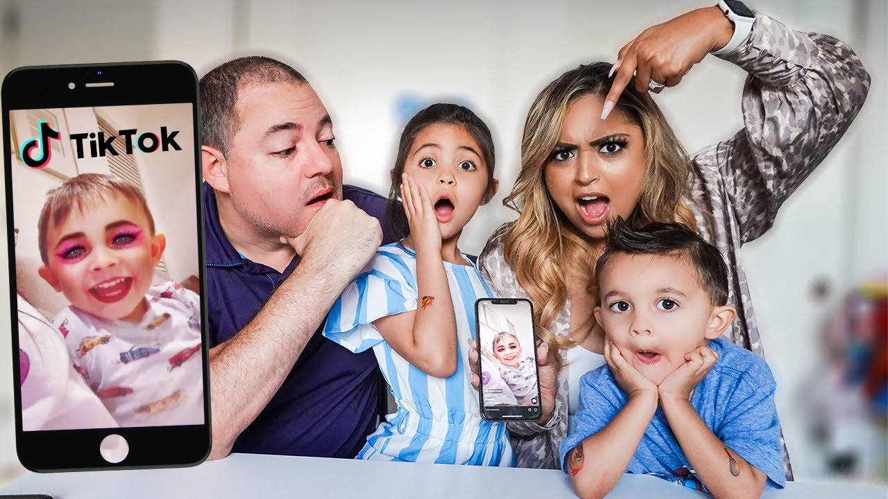 REACTING TO OUR 3 YEAR OLDS TIKTOKS! *SHOCKING*