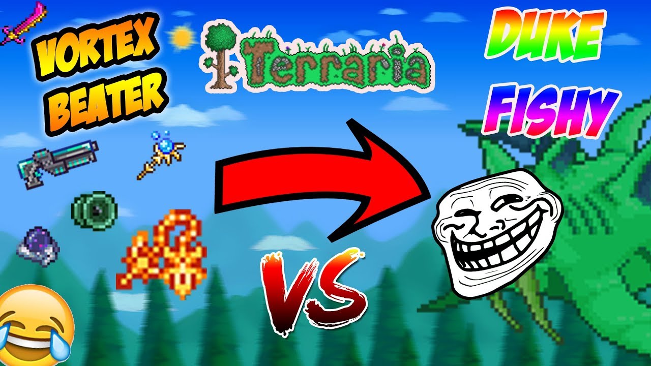 TERRARIA 1.3 XBOX ONE - VORTEX BEATER 60K DPS GLITCH vs 15 DUKE FISHRON *AT ONCE!*