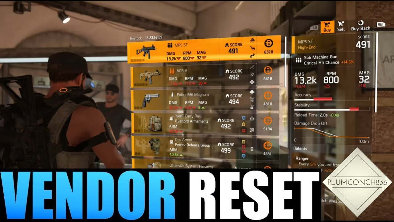 The Division 2 - Weekly Vendor Reset for TU6 - PLUMS PICKS-MUST BUYS - NAMED TALENTS and GEAR SETS!