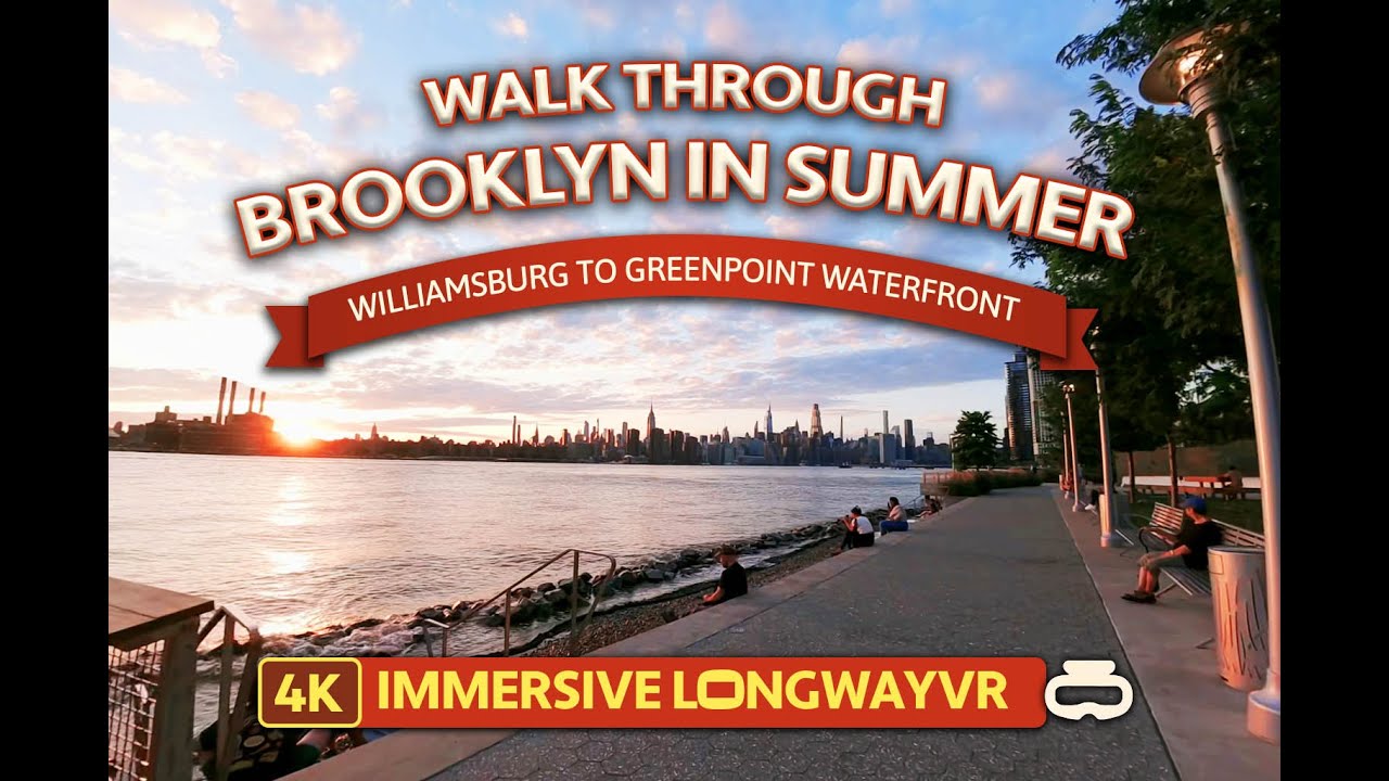 Williamsburg to Greenpoint Walk 🇺🇸 | Brooklyn Neighborhoods at Sunset | VR180 8K | City Ambience