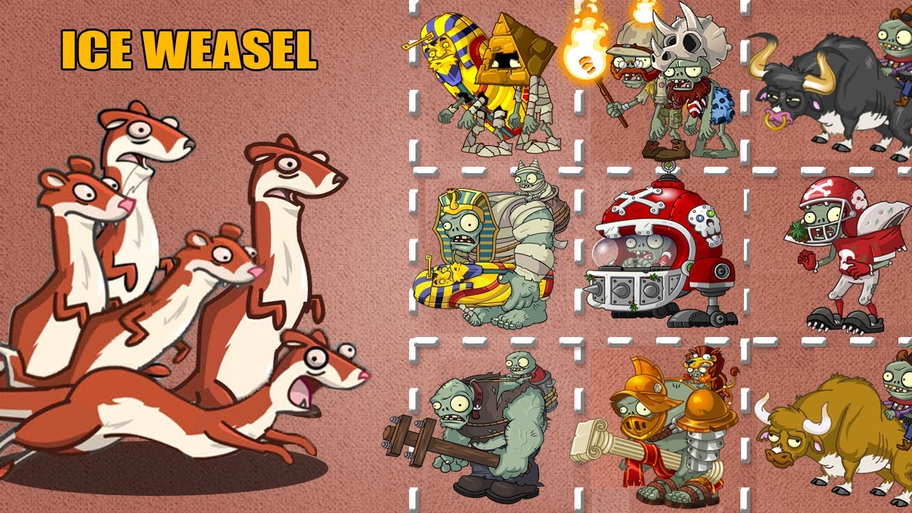 100 Zombie Ice Weasel Battlez - PvZ 2 Zombie VS Zombie