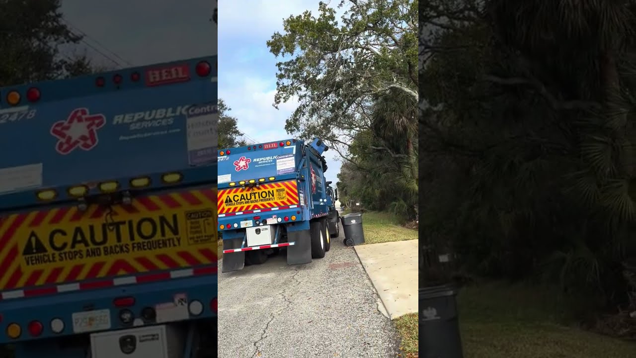 recycling guy and this blue truck 