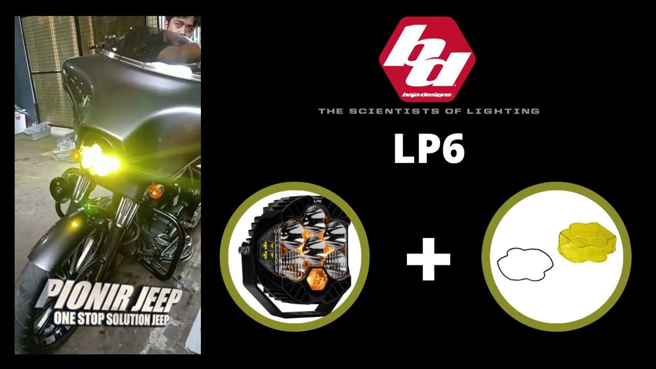 Baja design LP6 + Cover modif di Moge harley davidson