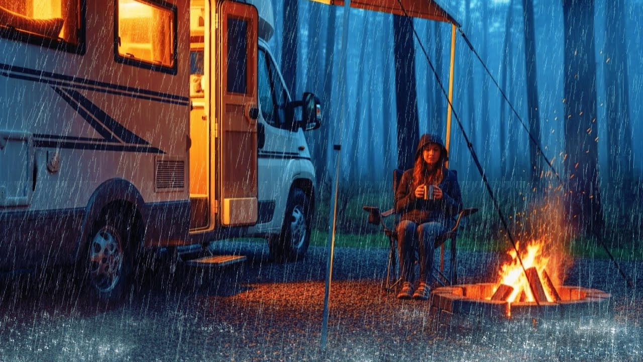 Intense heavy rain with no thunder | Pure rain ambience for deep sleep and relaxation 🌧️