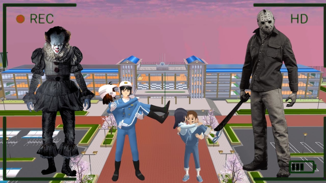 Yuta Mio Panik CCTV Rekam Monster Pennywise dan Jason Voorhees Di Dunia SAKURA SCHOOL SIMULATOR