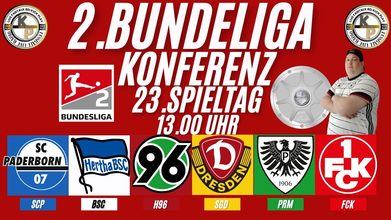 LIVE 2.Bundesliga Konferenz 23.Spieltag #H96#SGD #PRM#FCK #SCP#BSC Live Reaktion