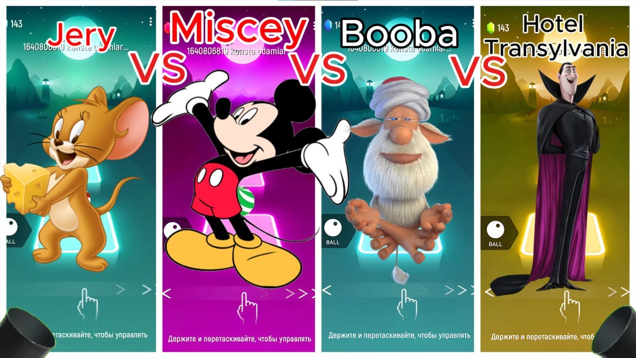 Jerry vs Mickey vs Booba vs Hotel Transylvania – Tiles Hop Challenge!