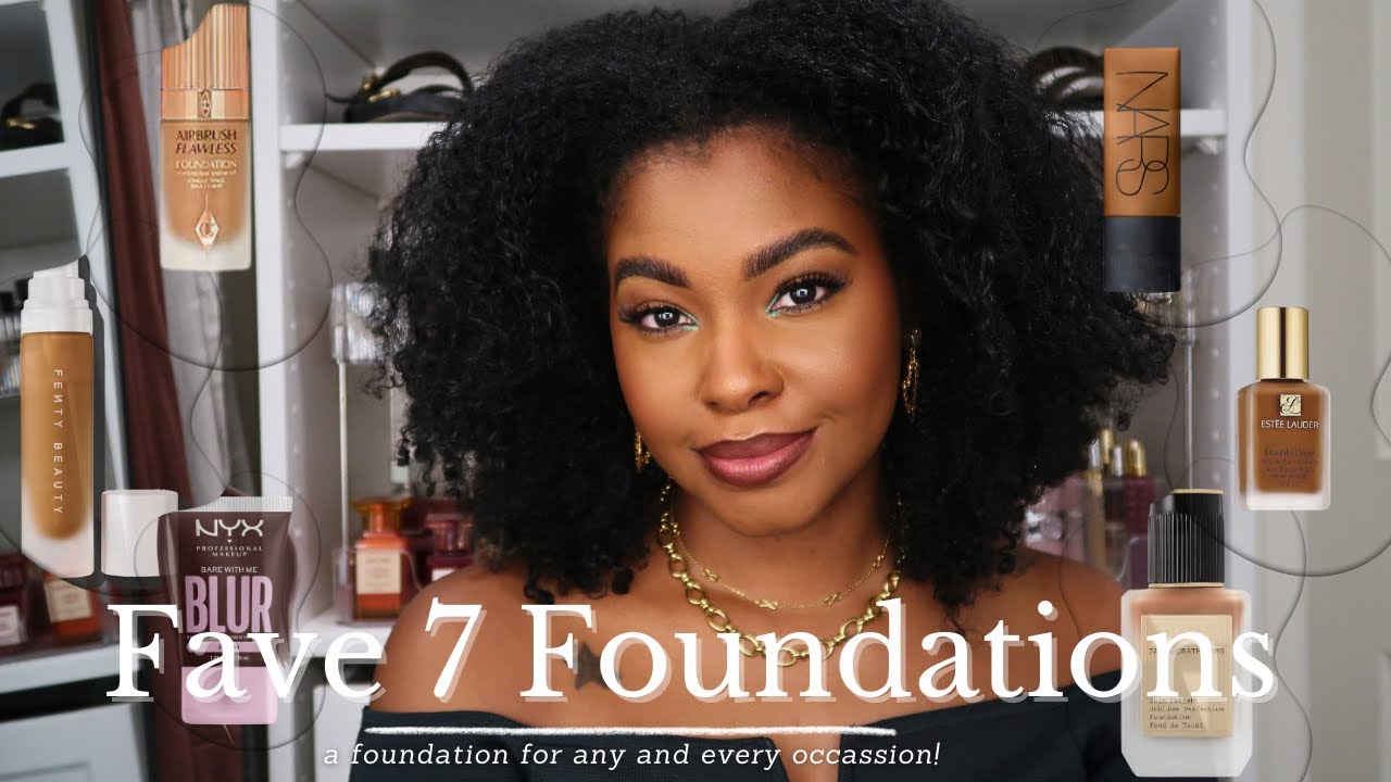 My 7 FAVE Foundations || matte, all day wear, beginner friendly, dark skin friendly, full coverage!!