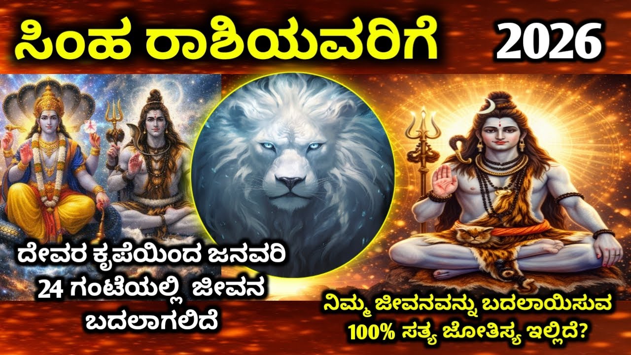 ಸಿಂಹ ರಾಶಿ | ಮುಂದಿನ 24 ಗಂಟೆಗಳಲ್ಲಿ ವಿಧಿ ತಿರುಗುತ್ತದೆ | ವಿಷ್ಣು–ಲಕ್ಷ್ಮಿ ಮಹಾಕೃಪೆ |  Mesh Rashi 2026