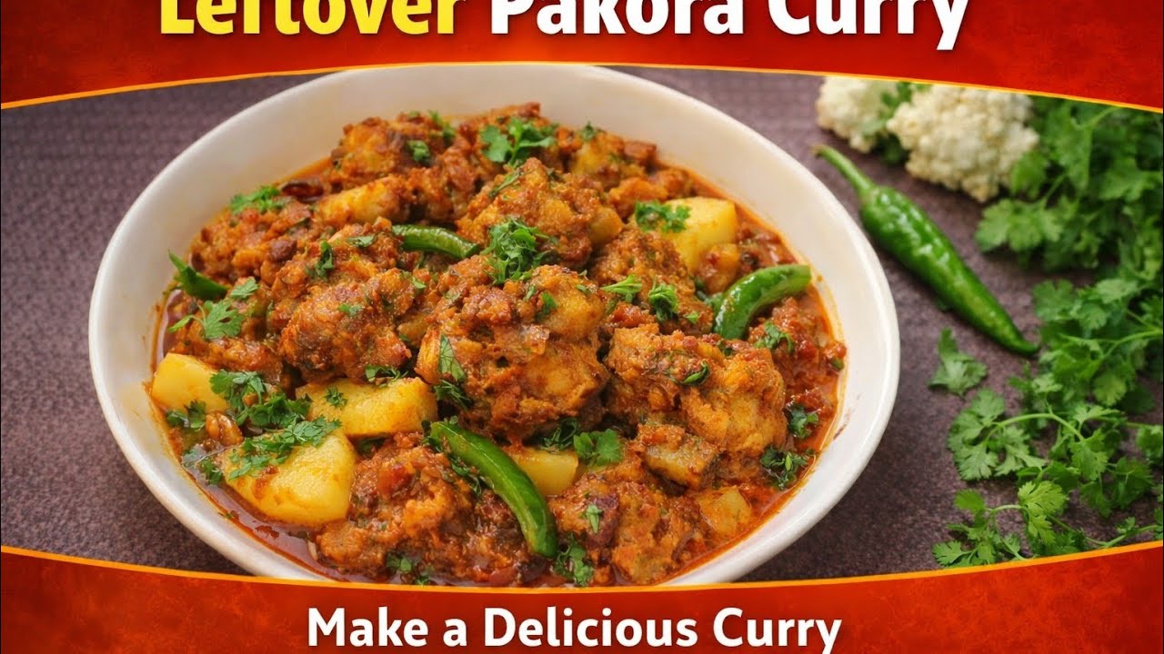 Alo pakora curry.رمضان میں بچے ہوئے پکوڑوں سے یہ مزیدار سالن بنا کر سب کے دل جیت لیں 