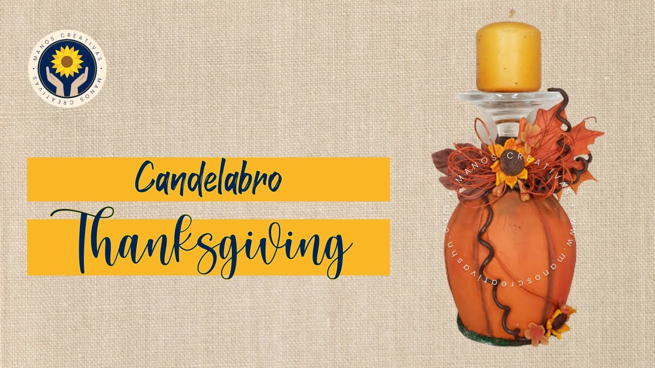 Cómo hacer un candelabro con una copa, temática de Thanksgiving | Escuela Manos Creativas