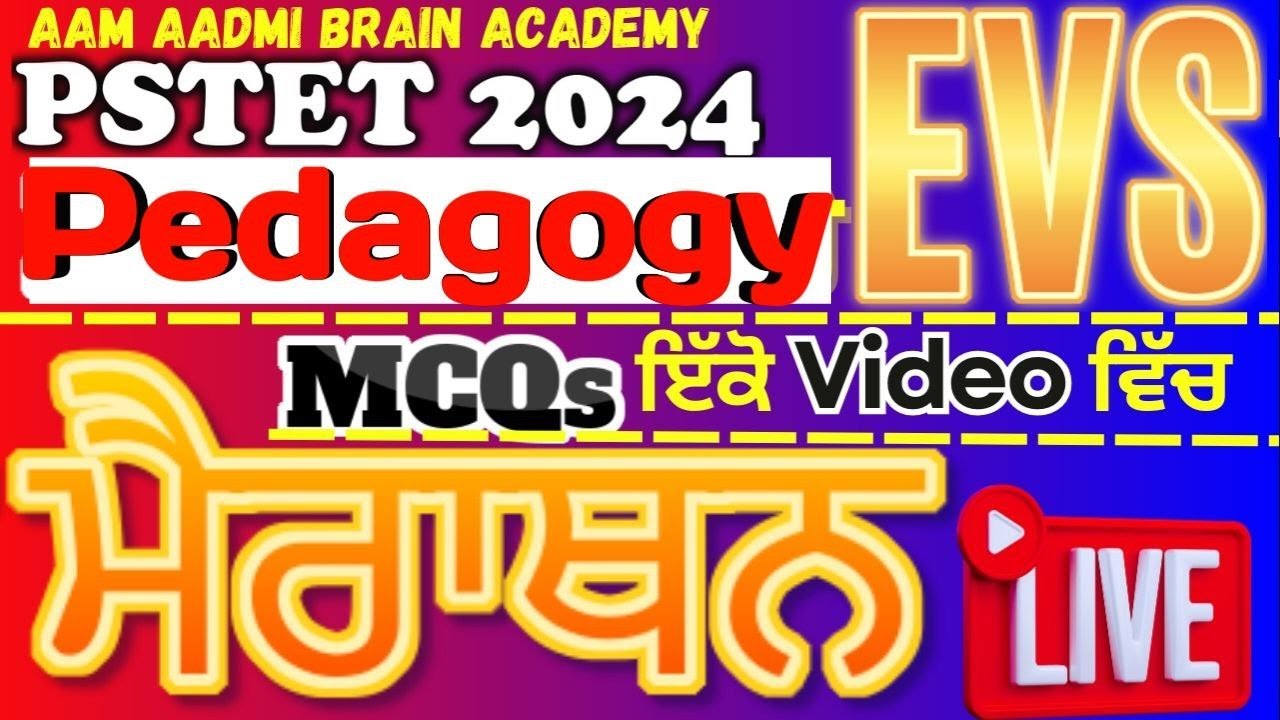 PSTET 2024 EVS |100 MCQ'S | MAHA MARATHON  PSTET Paper preparation | PSTET psychology