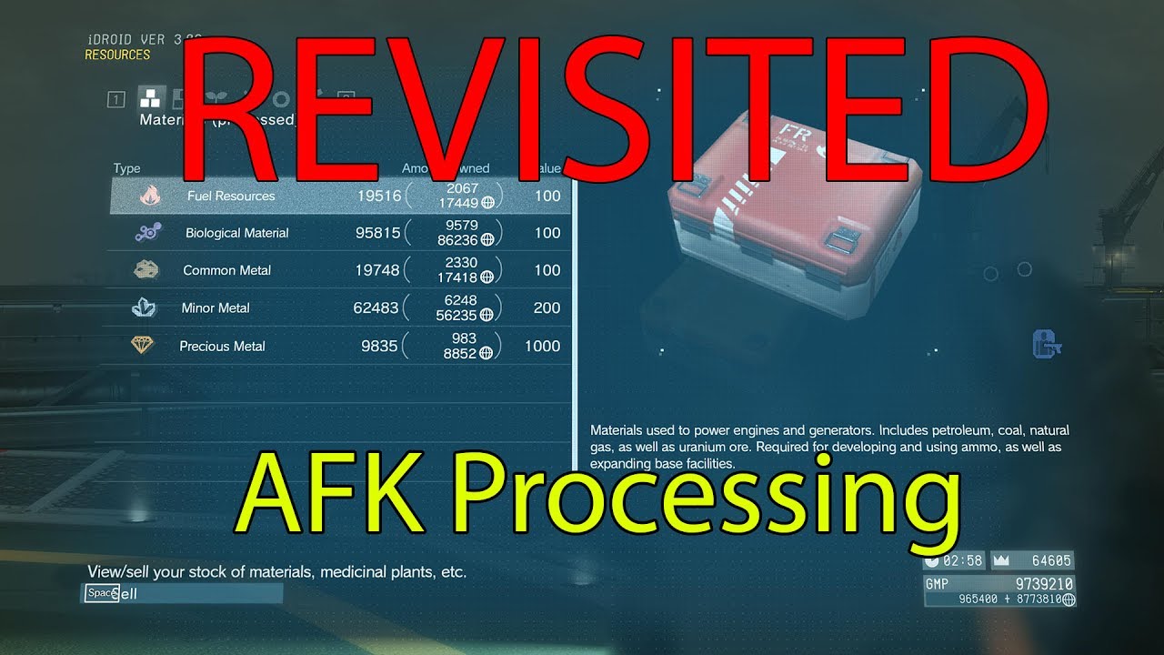 MGSV — пересмотр обработки AFK