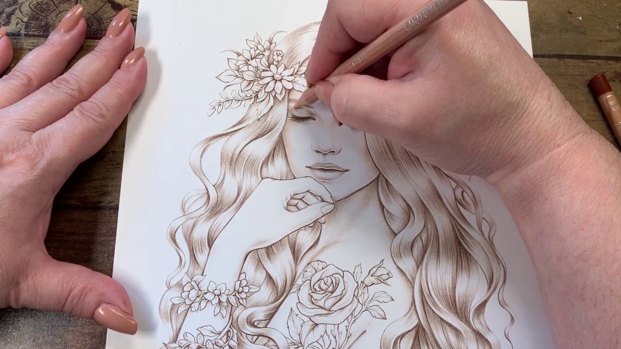 Adult Coloring - Spring Blossom by  Mariola Budek