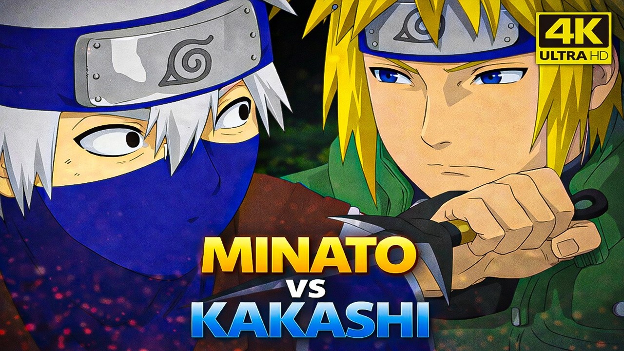 Naruto Shippuden: Kakashi Vs Minato l Minato Explains Teamwork to Kakashi l English Dub 4K HD