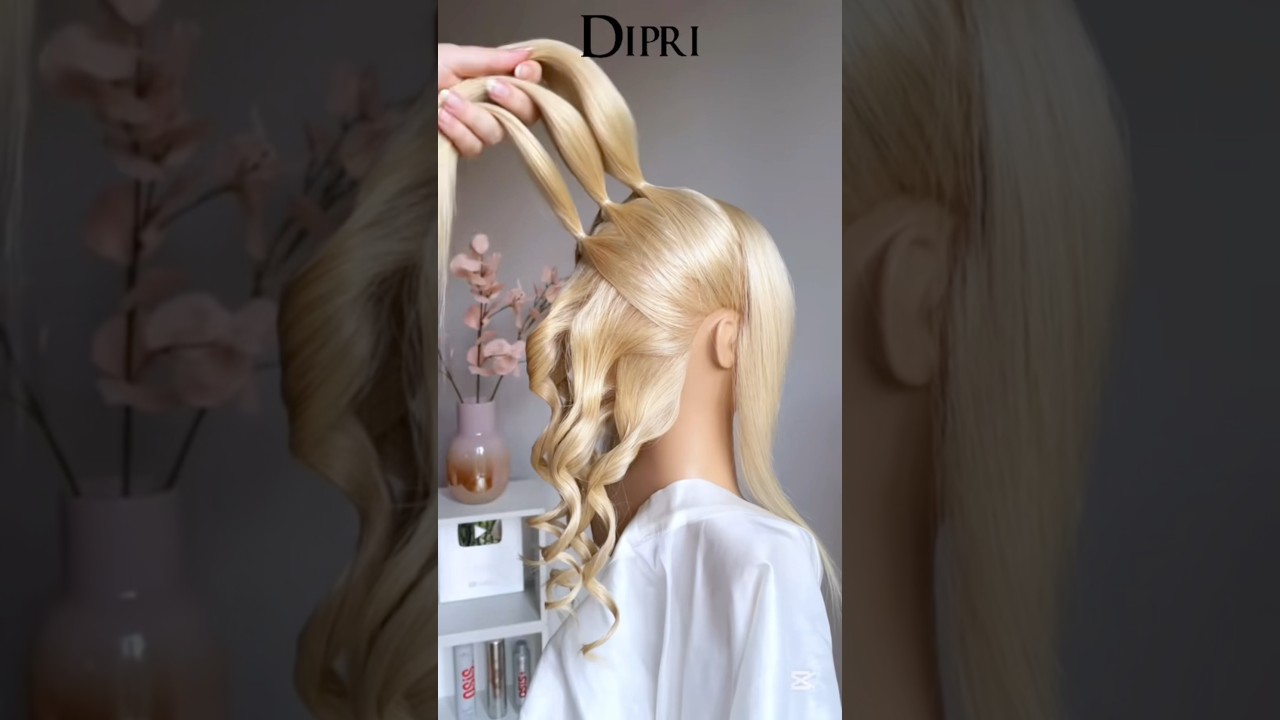 Элегантная полусобранная причёска ✨ мягкие локоны #halfup #прическа #локоны