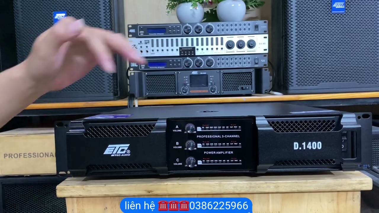 Đẩy  D1400 3 kênh chính hãng ETC cực hót nghe nhạc căng tiếng hay chuẩn