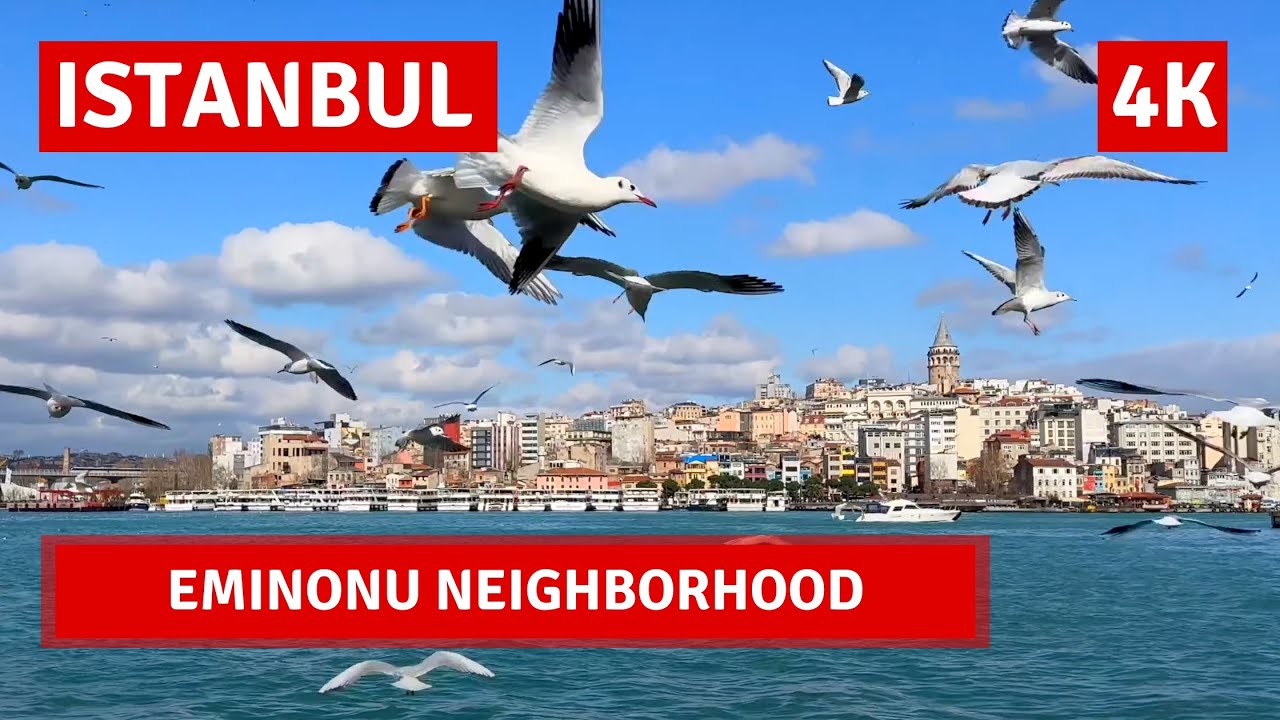Eminonu Tourist Neighbourhood Istanbul 2023 Valentine Day Walking Tour|4k UHD 60fps