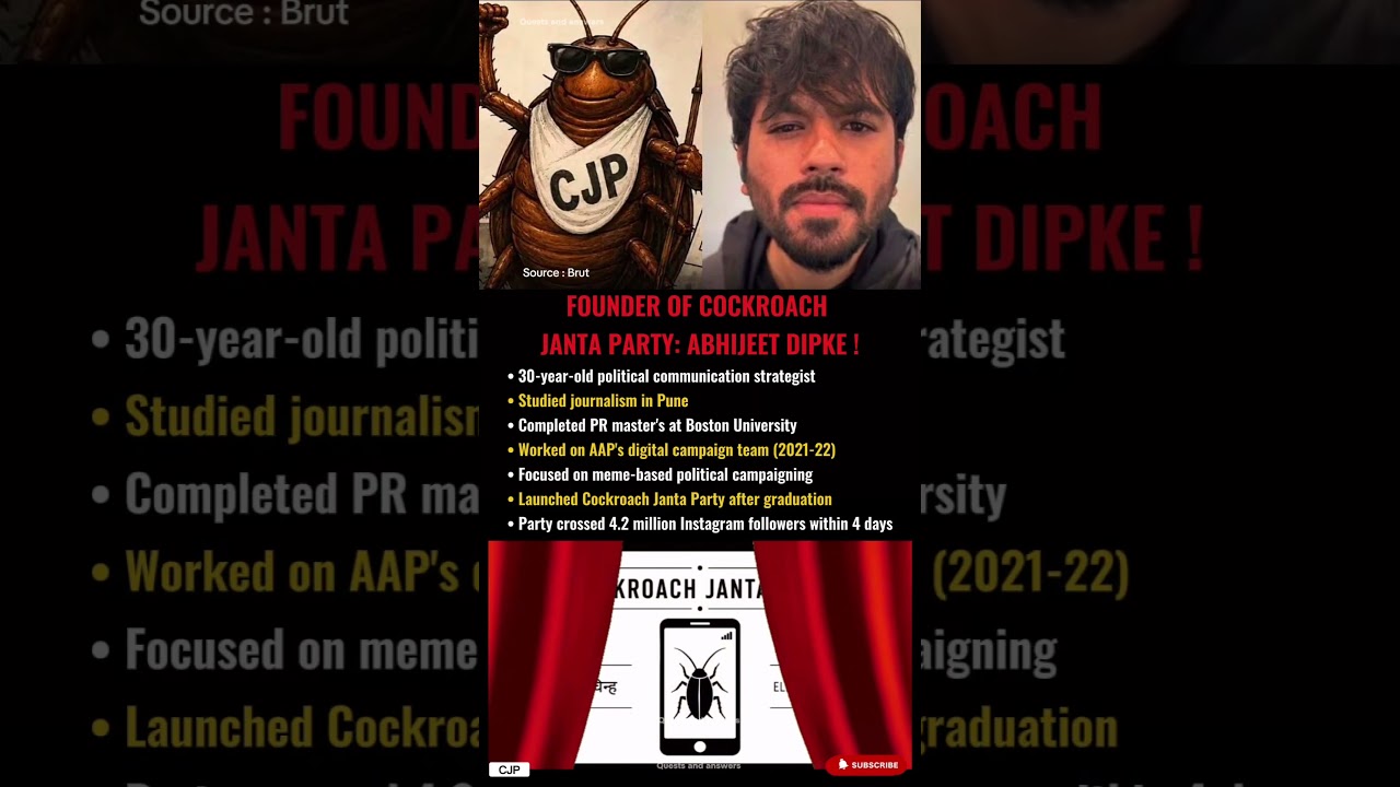 Cockroach janata party explained,CJP gained followers #cjp #trending #news #viral #shorts #facts#ind